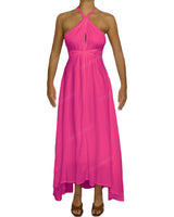 Halter Tie Asymmetrical Maxi Dress