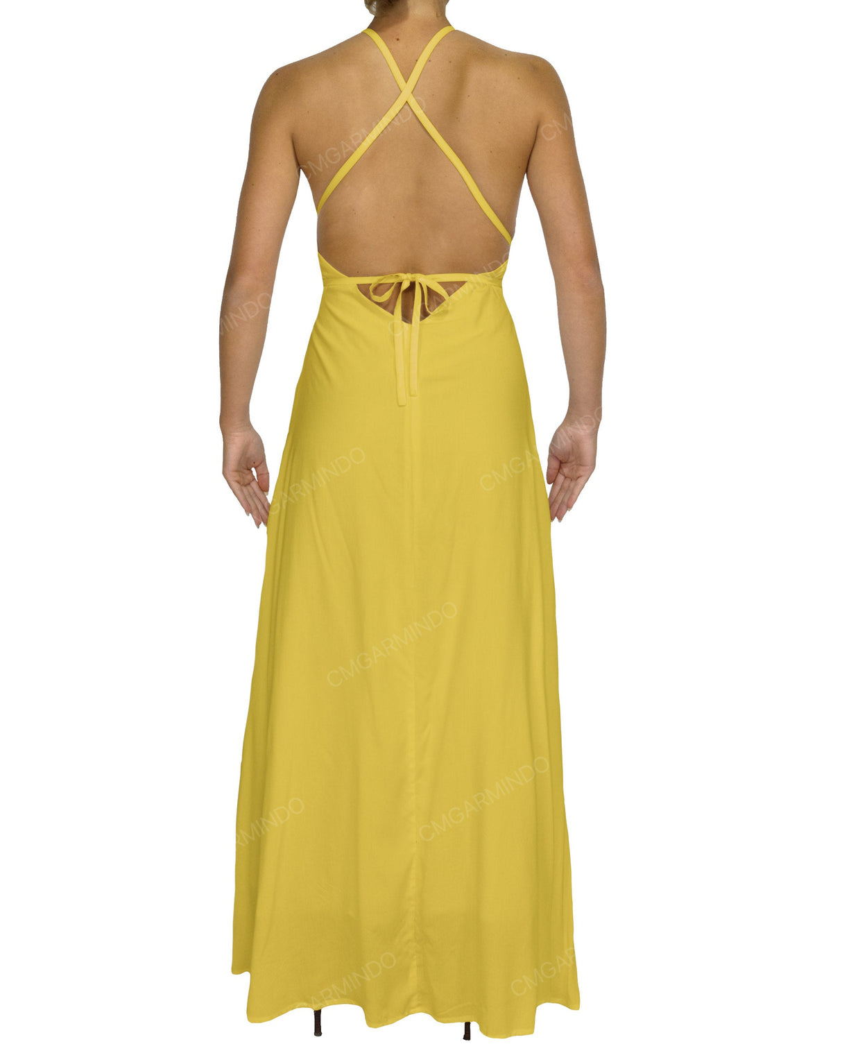 Halter Tie Asymmetrical Maxi Dress