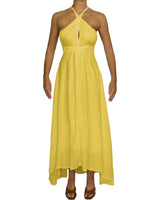Halter Tie Asymmetrical Maxi Dress