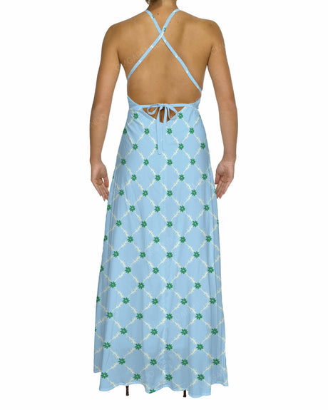 Halter Tie Asymmetrical Maxi Dress