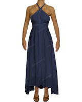 Halter Tie Asymmetrical Maxi Dress