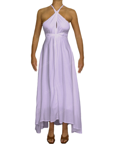 Halter Tie Asymmetrical Maxi Dress