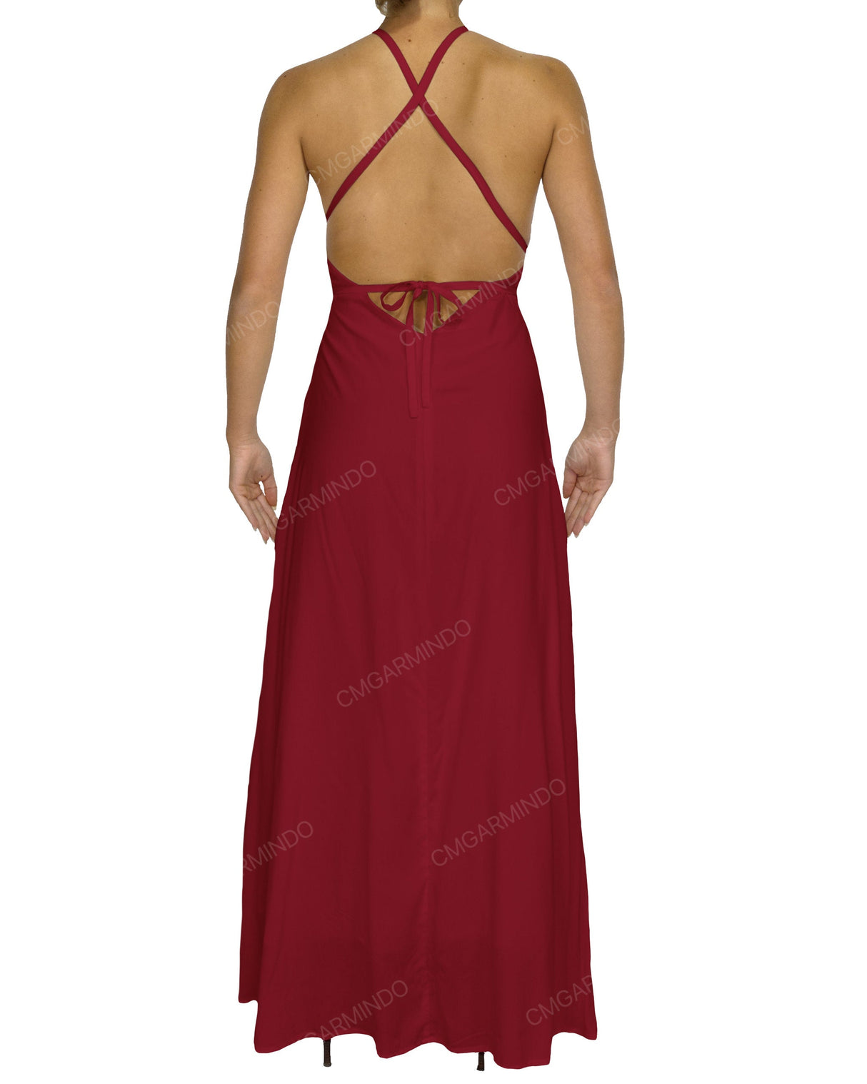 Halter Tie Asymmetrical Maxi Dress