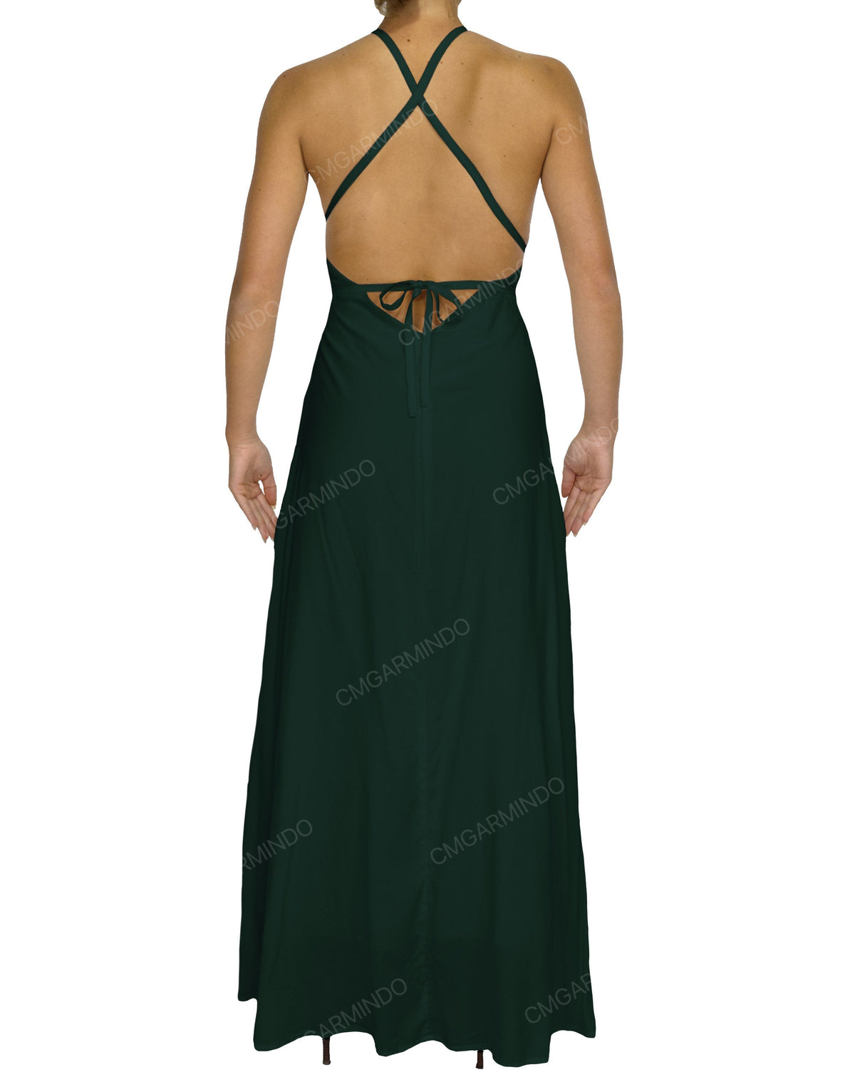 Halter Tie Asymmetrical Maxi Dress