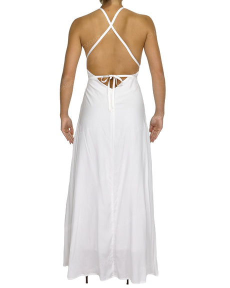 Halter Tie Asymmetrical Maxi Dress