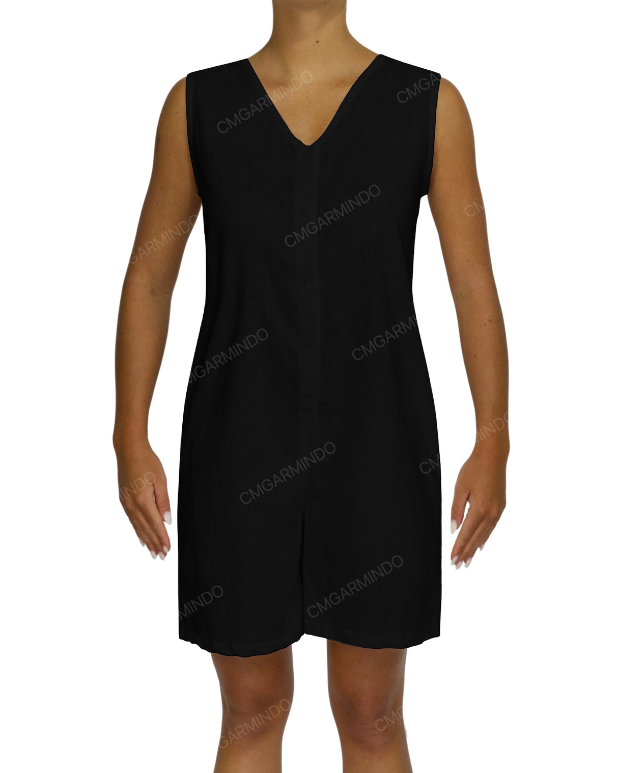 Sleeveless Button Up Mini Romper