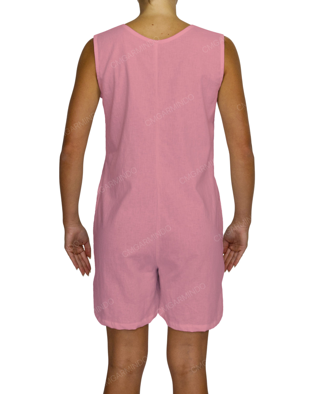 Sleeveless Button Up Mini Romper