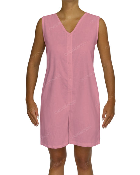 Sleeveless Button Up Mini Romper