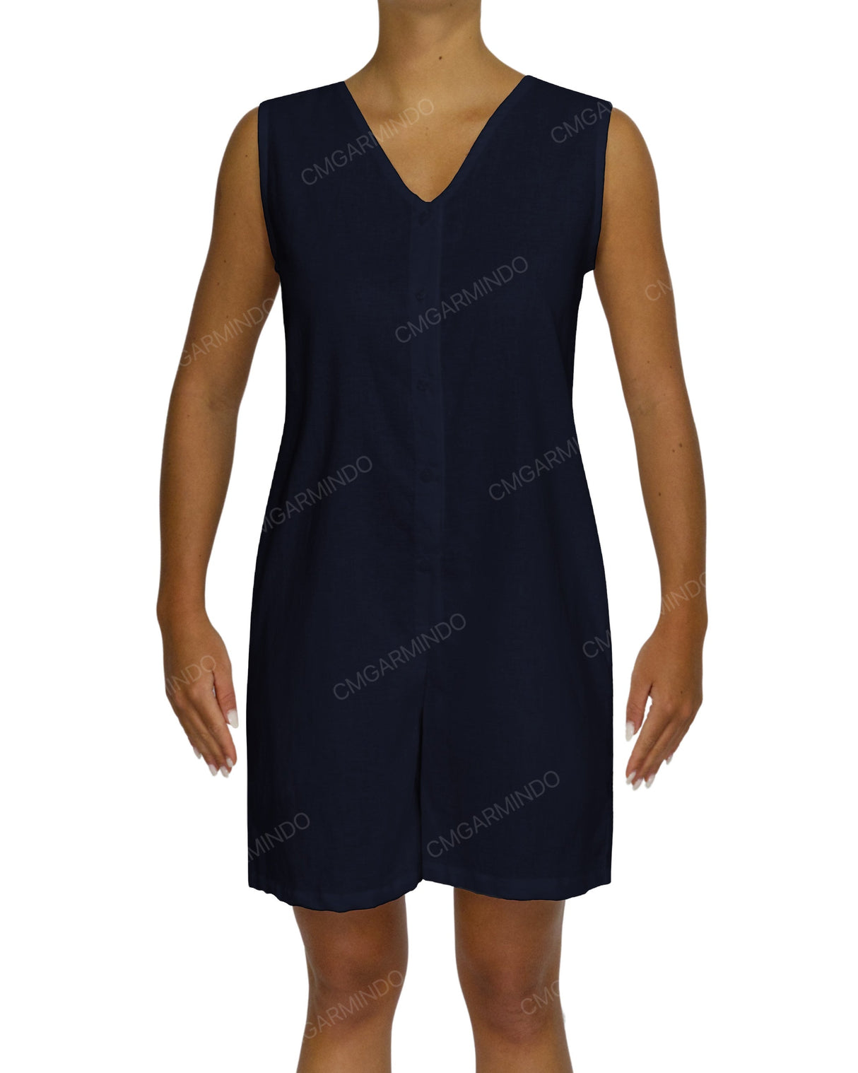 Sleeveless Button Up Mini Romper