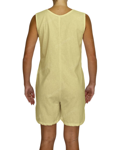 Sleeveless Button Up Mini Romper