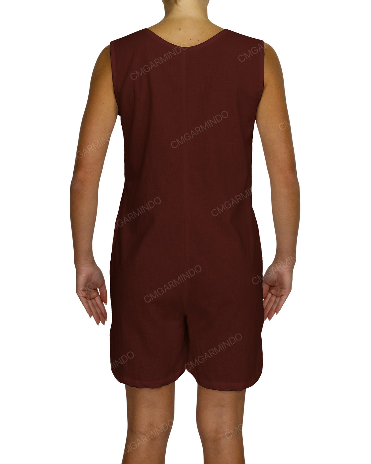 Sleeveless Button Up Mini Romper