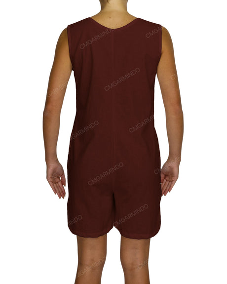Sleeveless Button Up Mini Romper