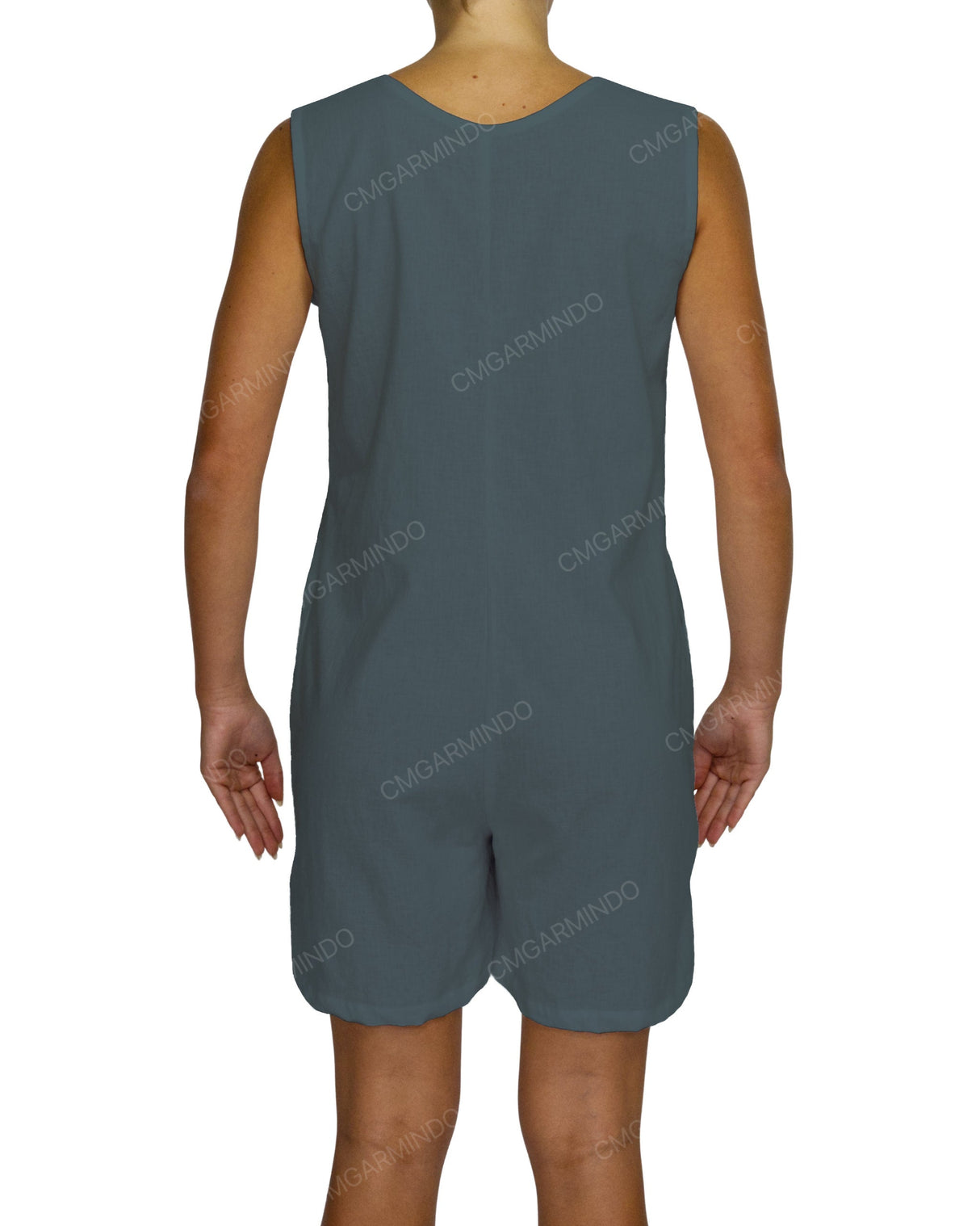 Sleeveless Button Up Mini Romper