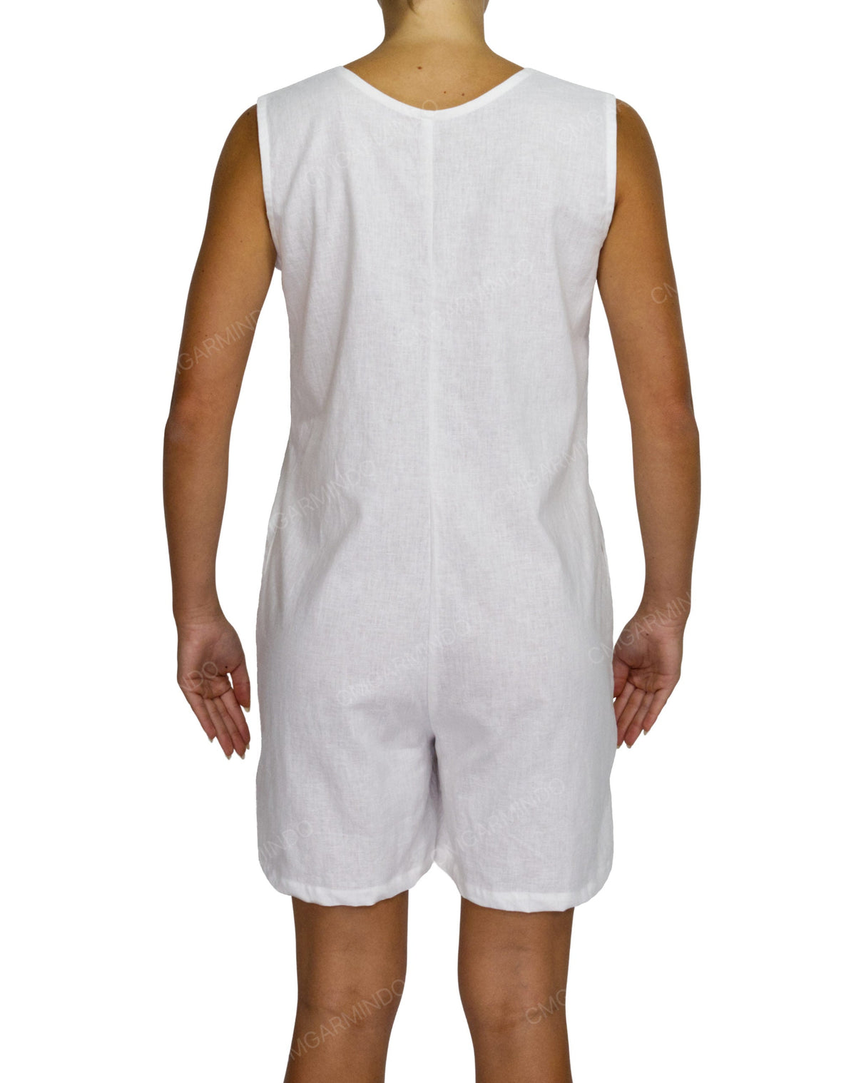 Sleeveless Button Up Mini Romper