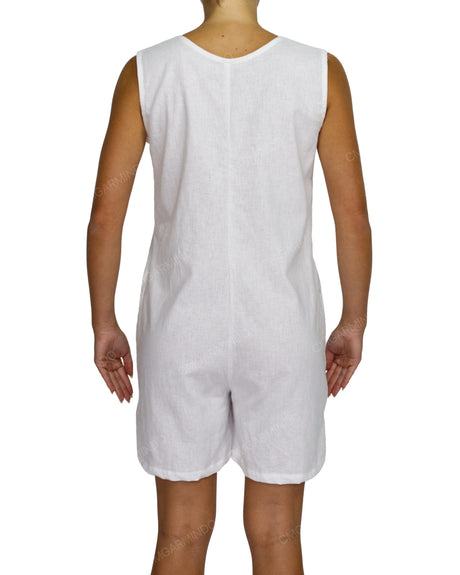 Sleeveless Button Up Mini Romper