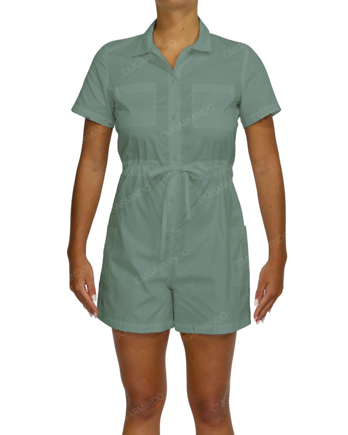 Short Sleeve Mini Playsuit