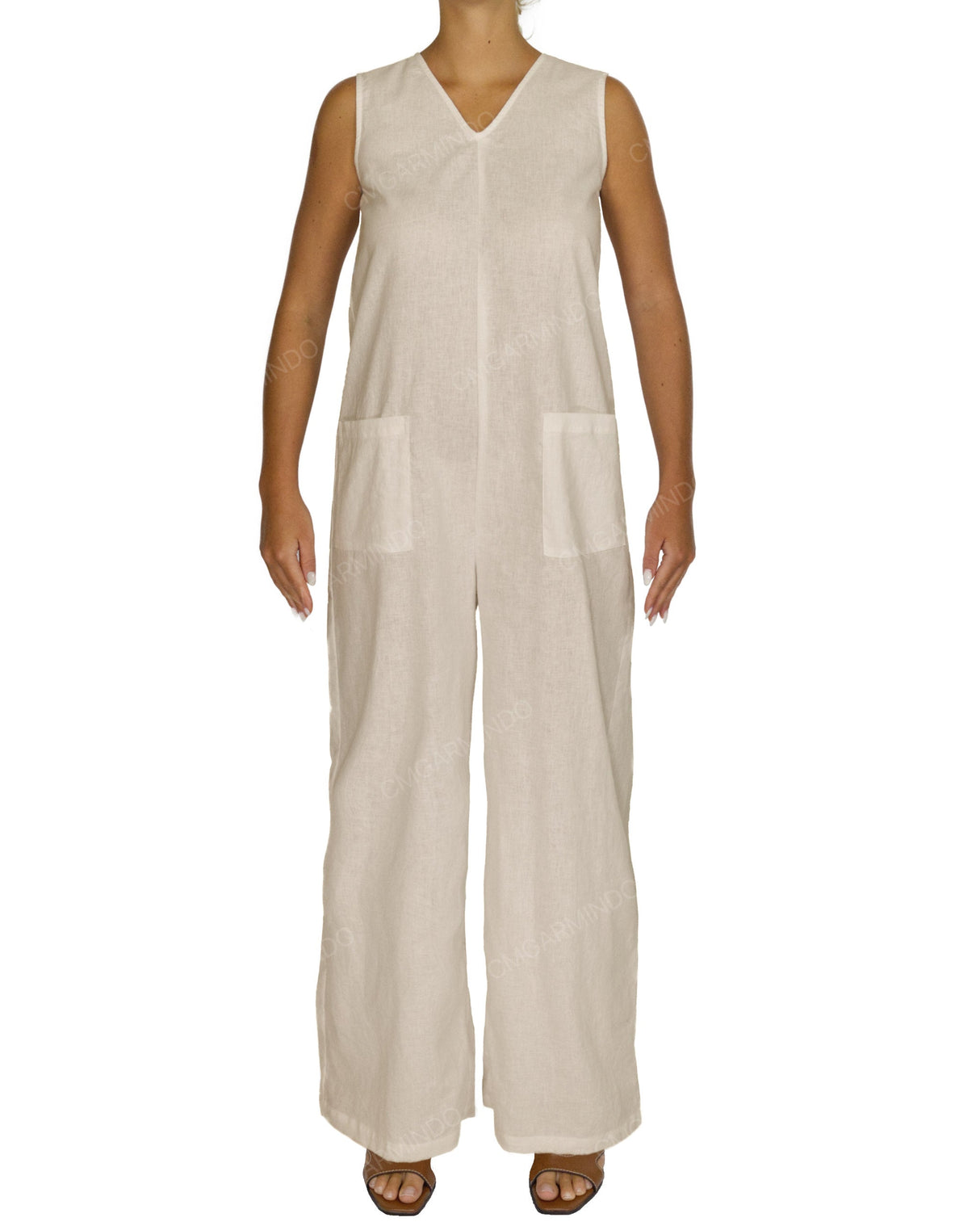 Sleeveless V-Neck Jumpsuit