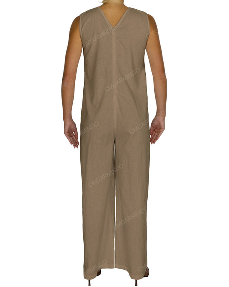 Sleeveless V-Neck Jumpsuit