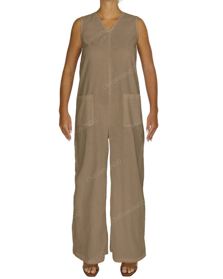 Sleeveless V-Neck Jumpsuit