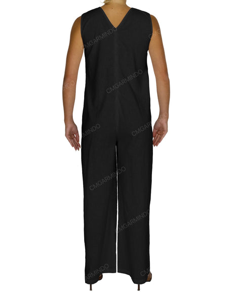 Sleeveless V-Neck Jumpsuit