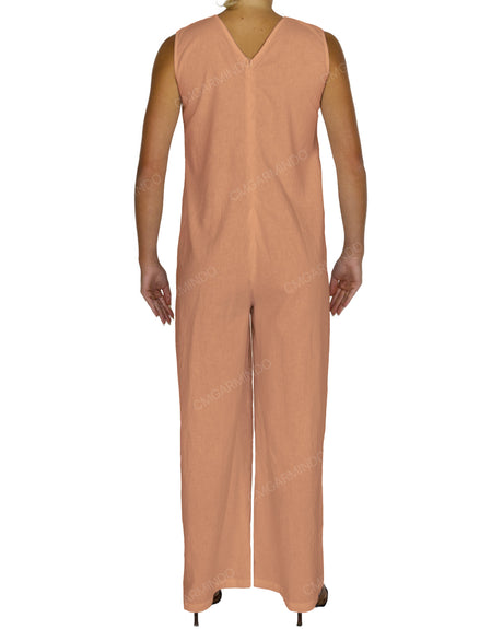 Sleeveless V-Neck Jumpsuit