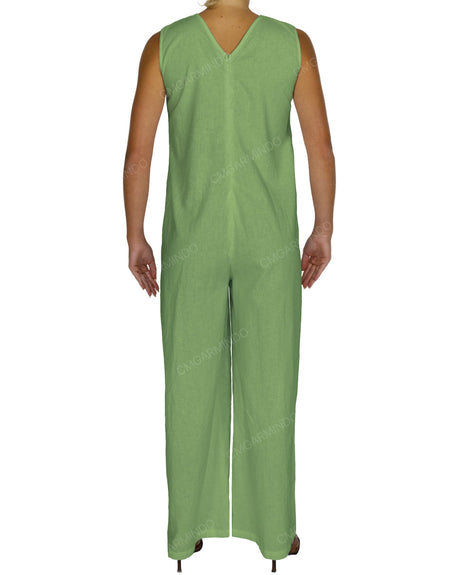 Sleeveless V-Neck Jumpsuit