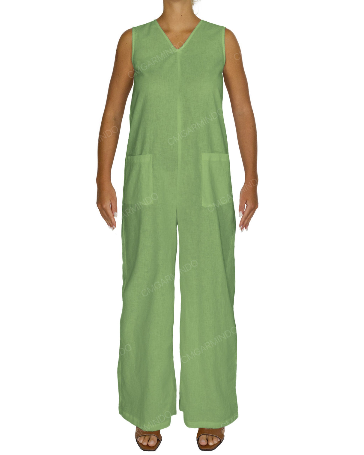 Sleeveless V-Neck Jumpsuit