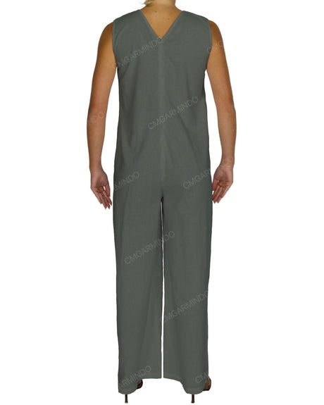 Sleeveless V-Neck Jumpsuit