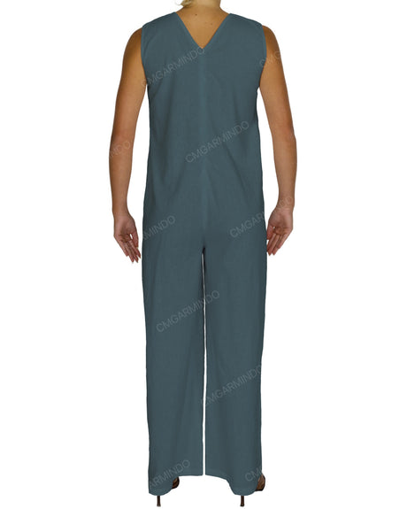 Sleeveless V-Neck Jumpsuit
