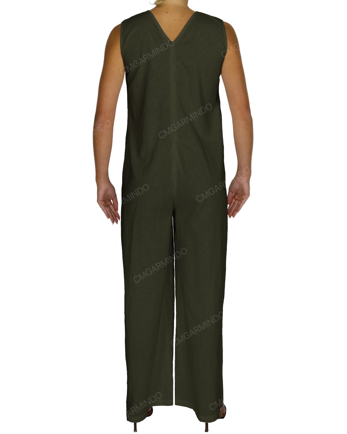 Sleeveless V-Neck Jumpsuit
