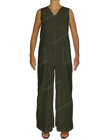 Sleeveless V-Neck Jumpsuit