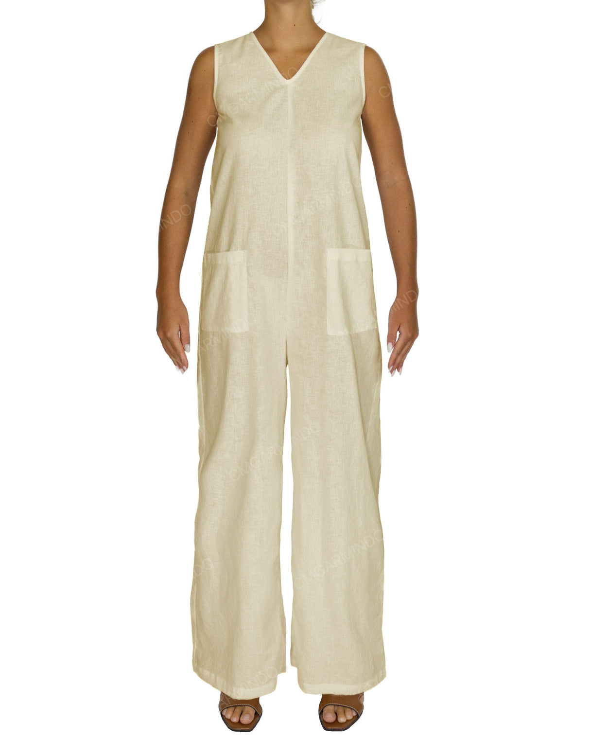 Sleeveless V-Neck Jumpsuit