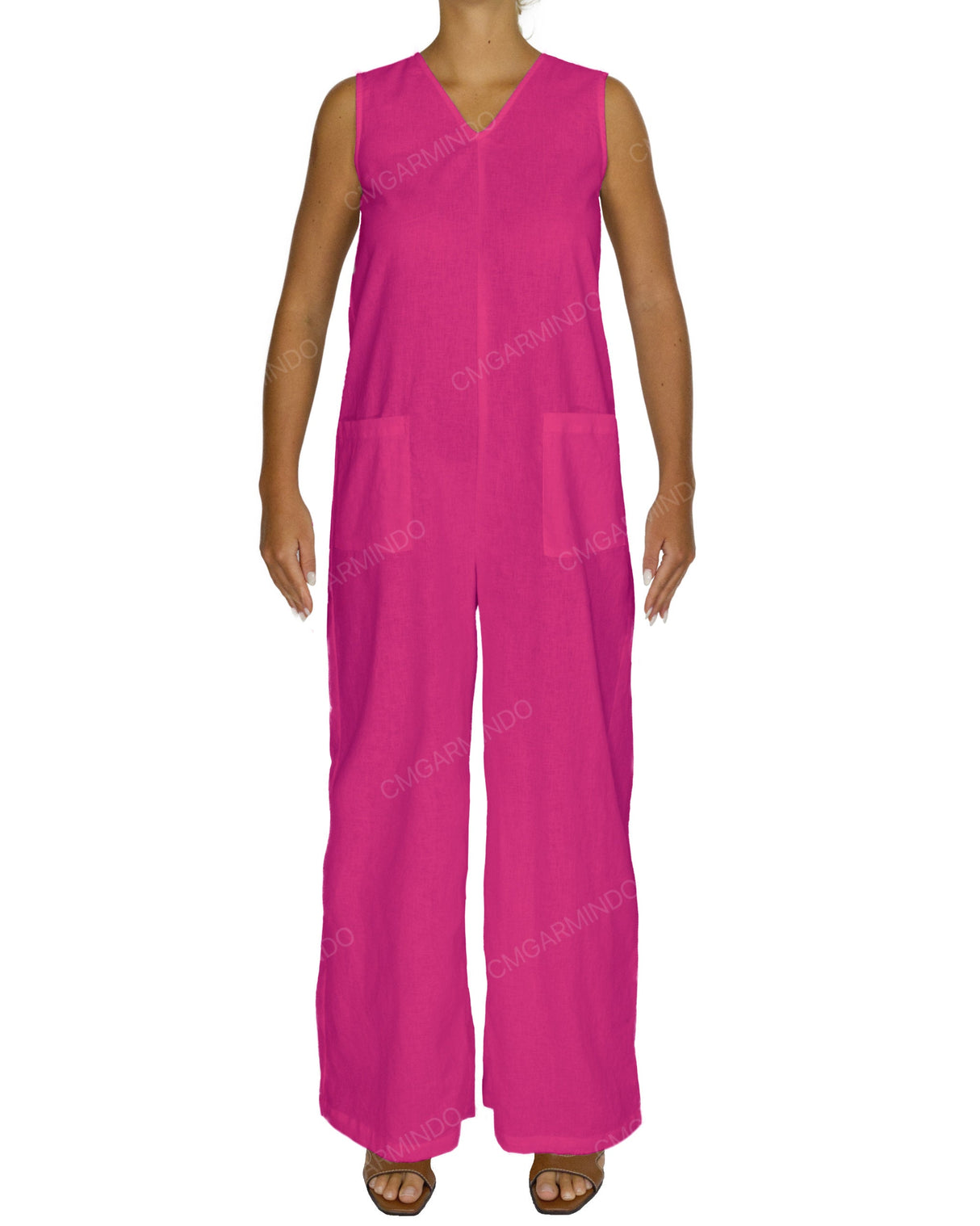 Sleeveless V-Neck Jumpsuit