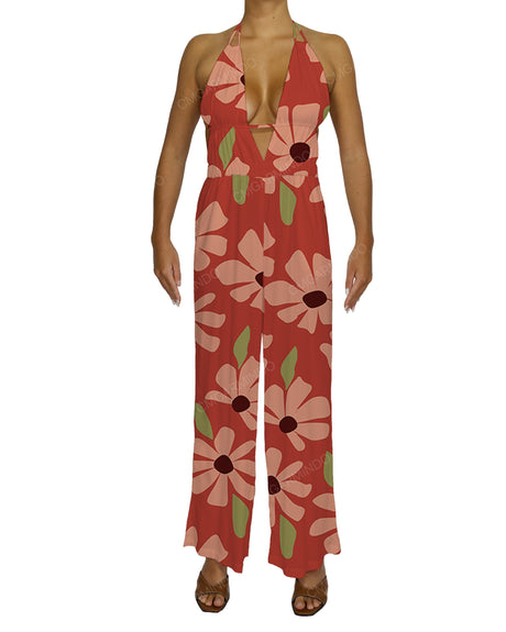 Sleeveless V-Neck Jumpsuit