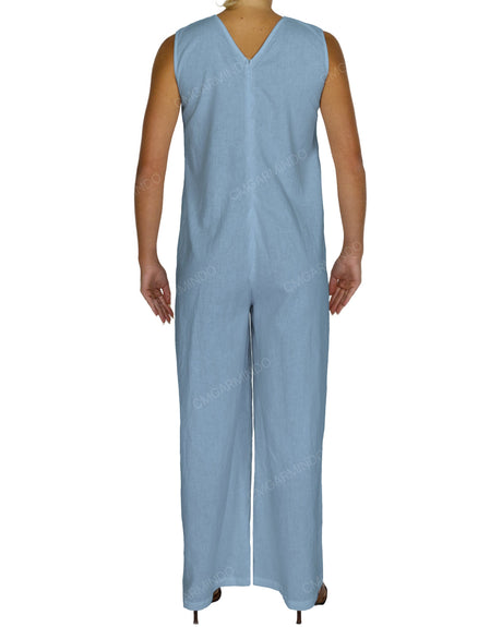 Sleeveless V-Neck Jumpsuit