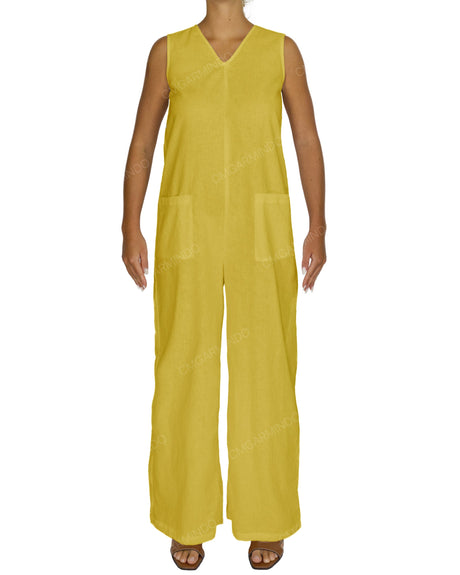 Sleeveless V-Neck Jumpsuit