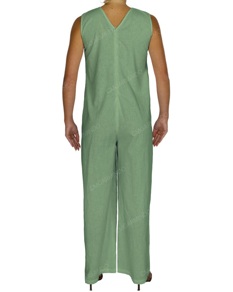 Sleeveless V-Neck Jumpsuit
