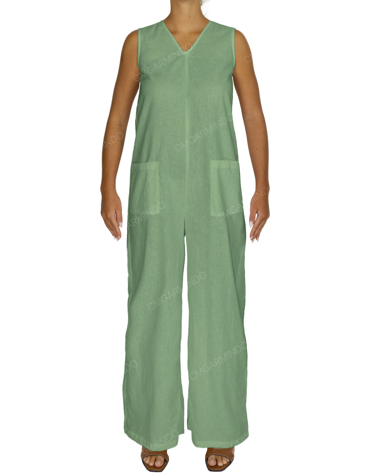 Sleeveless V-Neck Jumpsuit