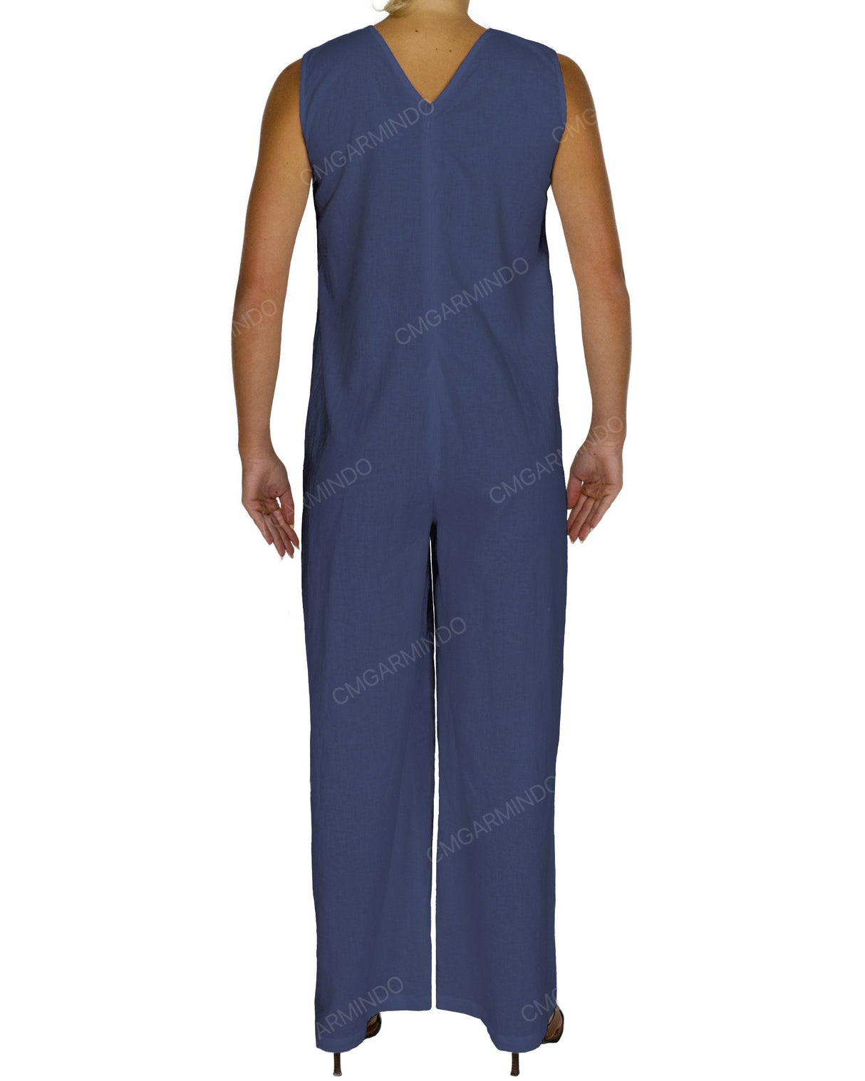 Sleeveless V-Neck Jumpsuit