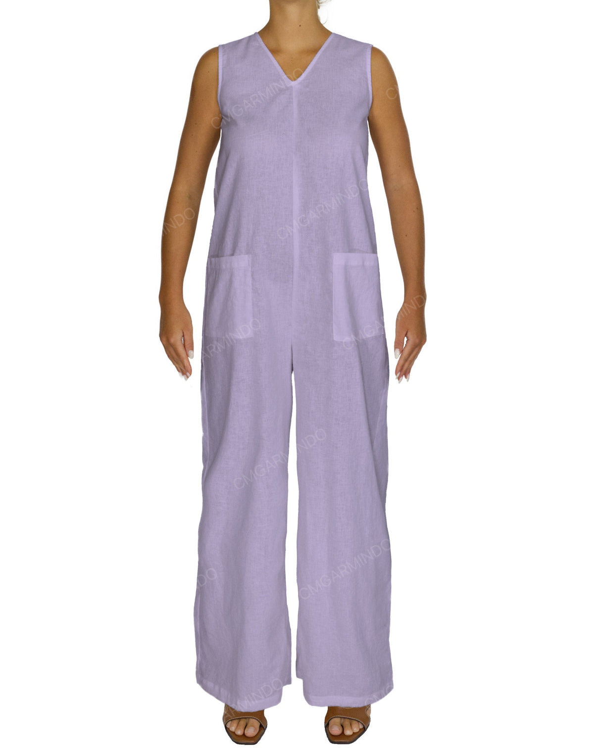 Sleeveless V-Neck Jumpsuit