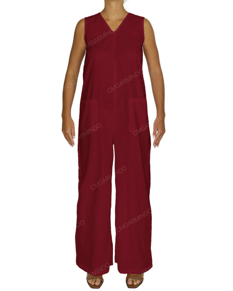 Sleeveless V-Neck Jumpsuit