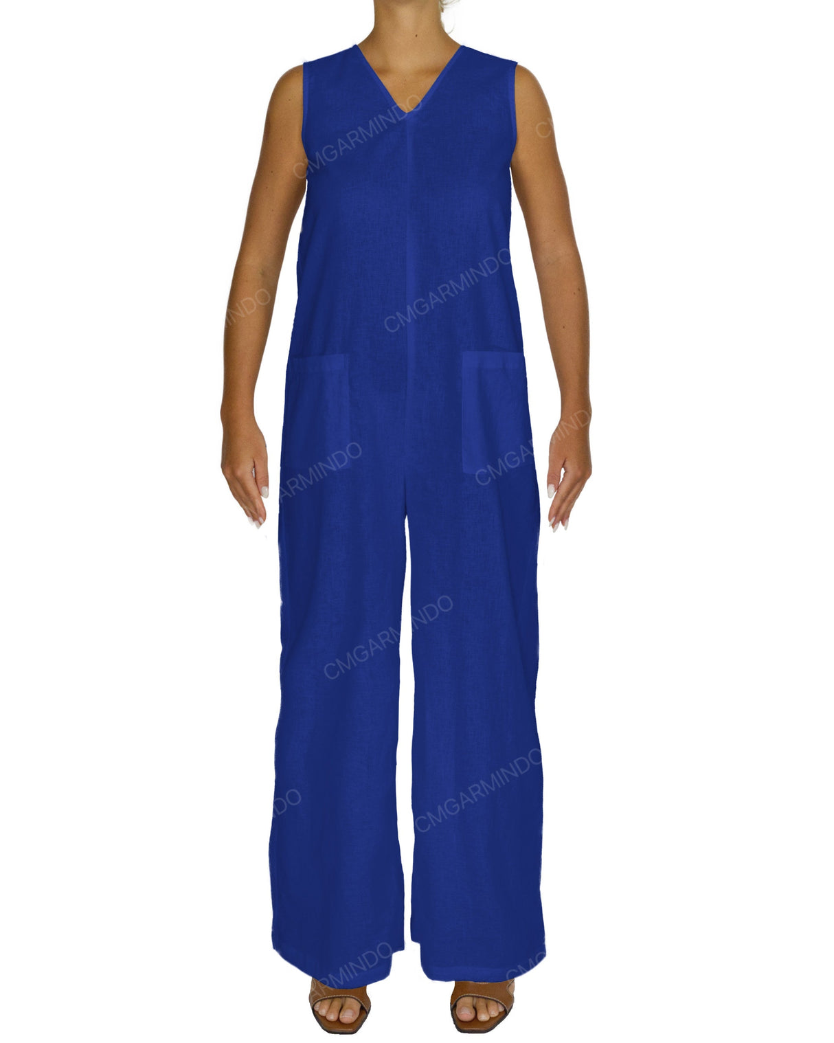 Sleeveless V-Neck Jumpsuit