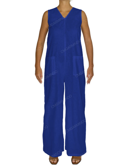 Sleeveless V-Neck Jumpsuit