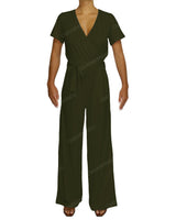 Short Sleeve Wrap Jumpsuit