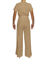 Short Sleeve Wrap Jumpsuit