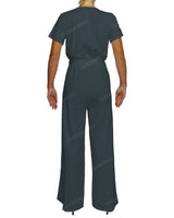 Short Sleeve Wrap Jumpsuit