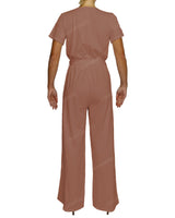 Short Sleeve Wrap Jumpsuit