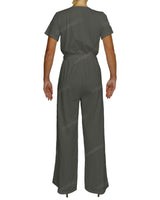 Short Sleeve Wrap Jumpsuit