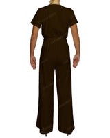Short Sleeve Wrap Jumpsuit