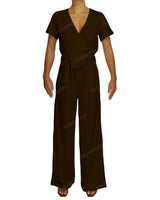 Short Sleeve Wrap Jumpsuit